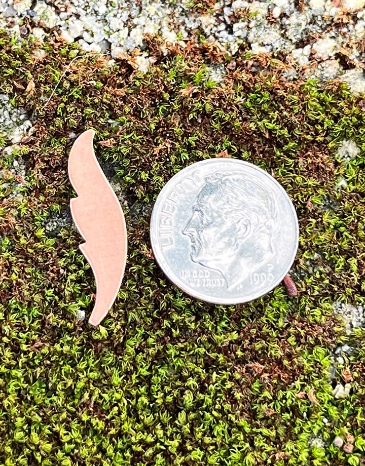 MSC57024 = COPPER SHAPE - FEATHER 24ga 1'' (Pkg of 6)