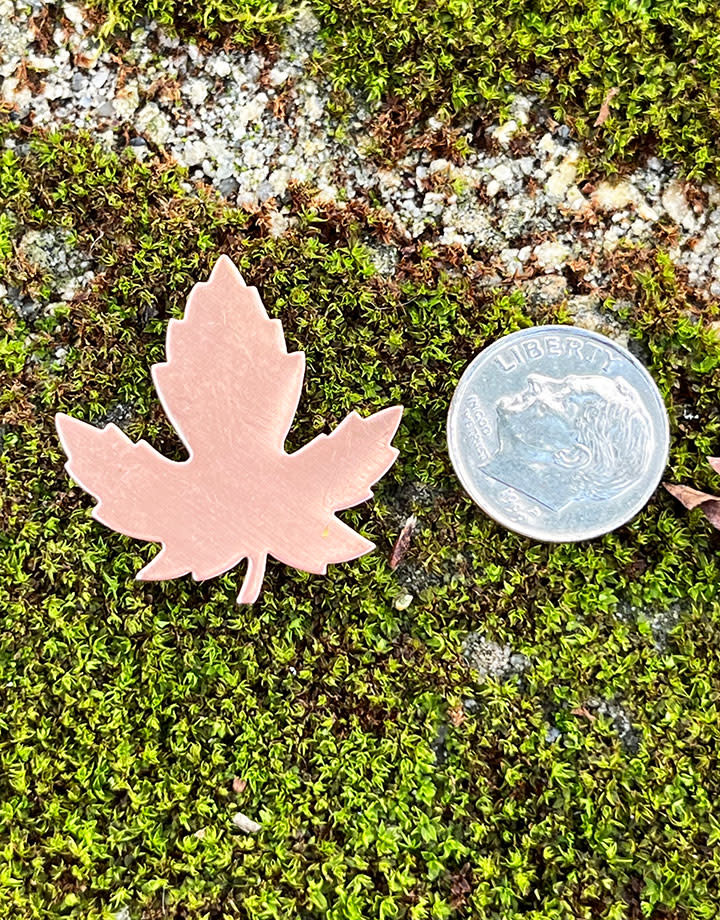 MSC55224 = COPPER SHAPE - LEAF MAPLE  24ga 29mm x 28mm (Pkg of 6)