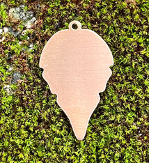 MSC55124 = COPPER SHAPE - LEAF with RING 24ga 27mm x 18mm  (Pkg of 6)