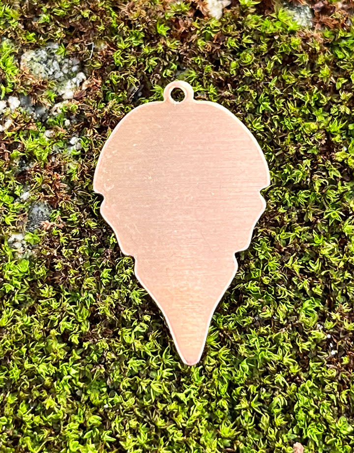MSC55124 = COPPER SHAPE - LEAF with RING 24ga 27mm x 18mm  (Pkg of 6)