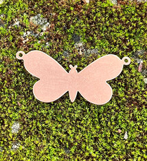 MSC54224 = COPPER SHAPE - BUTTERFLY with 2 RINGS 24ga 1-5/16'' x 3/4'' (Pkg of 6)