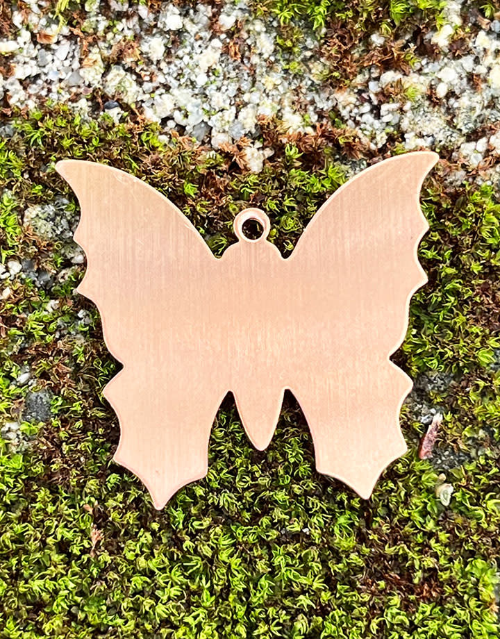 MSC54124 = COPPER SHAPE - BUTTERFLY with RING 24ga 1-3/8'' X 1-1/4''  (Pkg of 6)