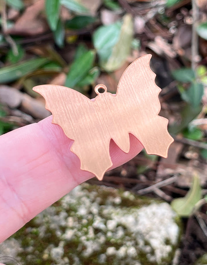 MSC54124 = COPPER SHAPE - BUTTERFLY with RING 24ga 1-3/8'' X 1-1/4''  (Pkg of 6)