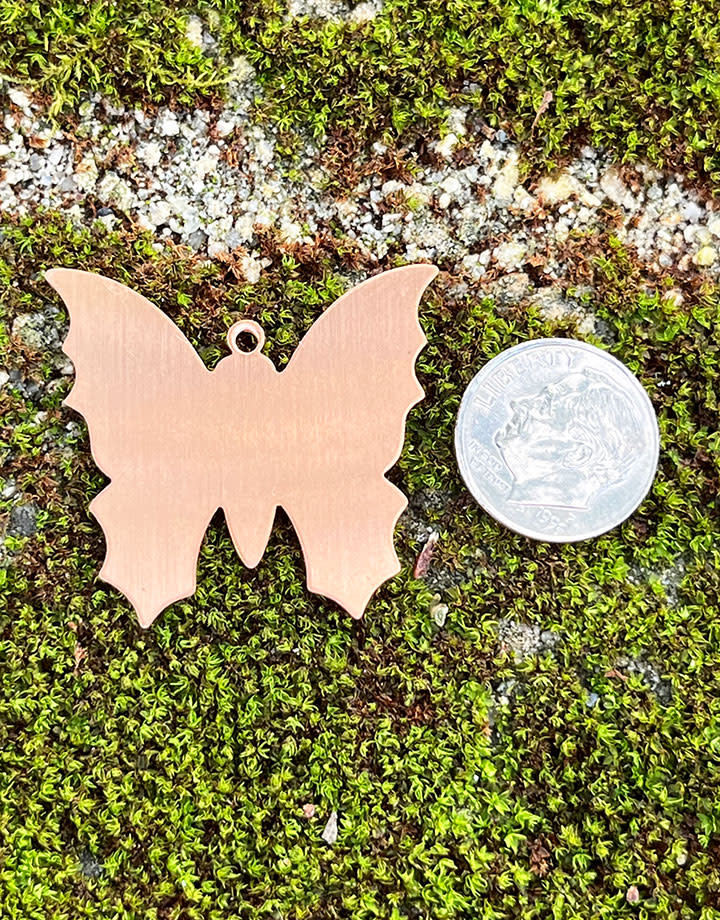 MSC54124 = COPPER SHAPE - BUTTERFLY with RING 24ga 1-3/8'' X 1-1/4''  (Pkg of 6)