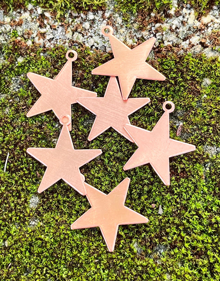 MSC53024 = COPPER SHAPE - STAR with RING  24ga 7/8'' (Pkg of 6)