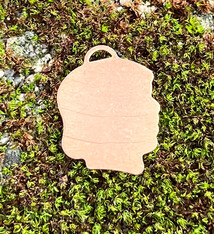 MSC52124 = COPPER SHAPE - Girl Head 20x15mm with Top Loop (24ga) (Pkg of 6)