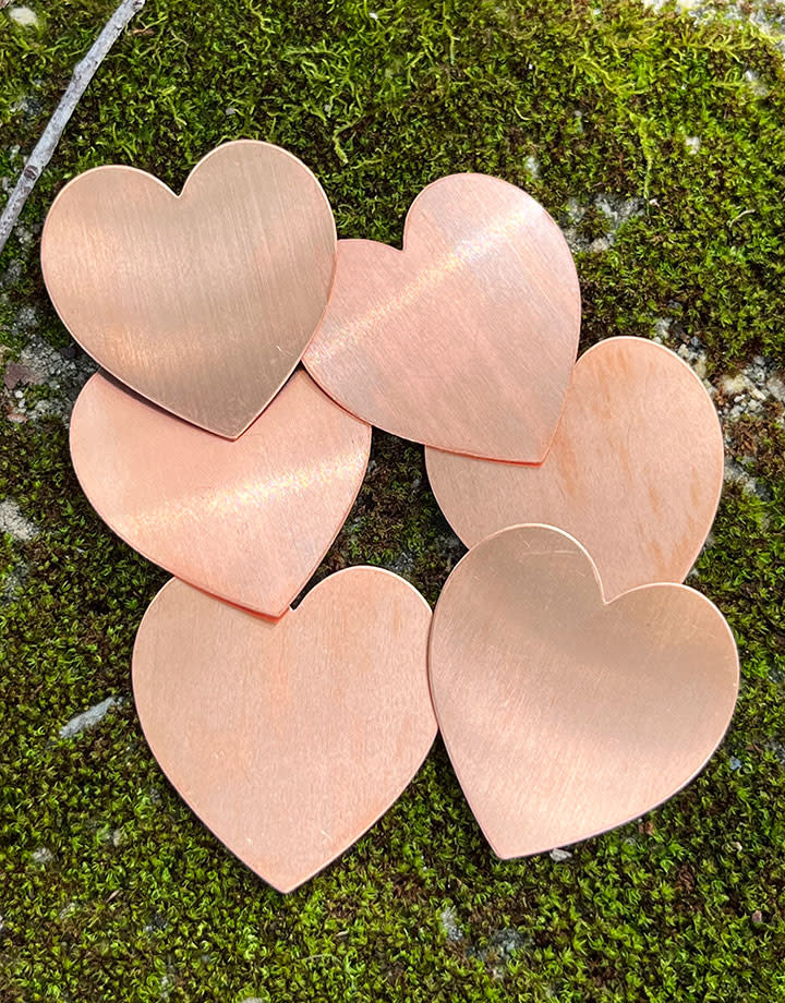 MSC43124 = COPPER SHAPE - HEART 1-3/8'' x 1-1/2''   24ga (Pkg of 6)
