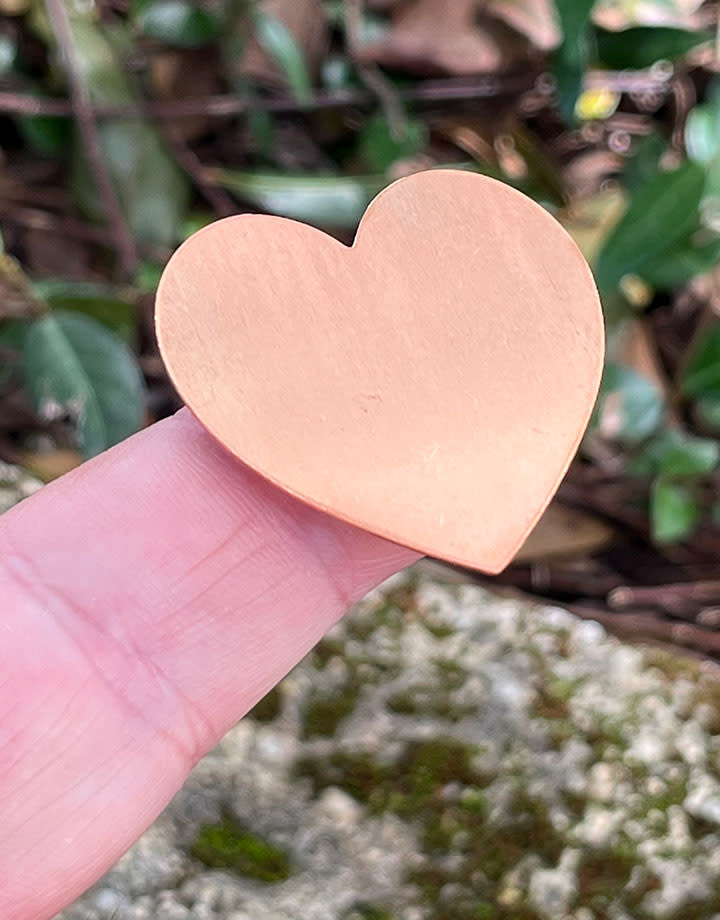 MSC43124 = COPPER SHAPE - HEART 1-3/8'' x 1-1/2''   24ga (Pkg of 6)