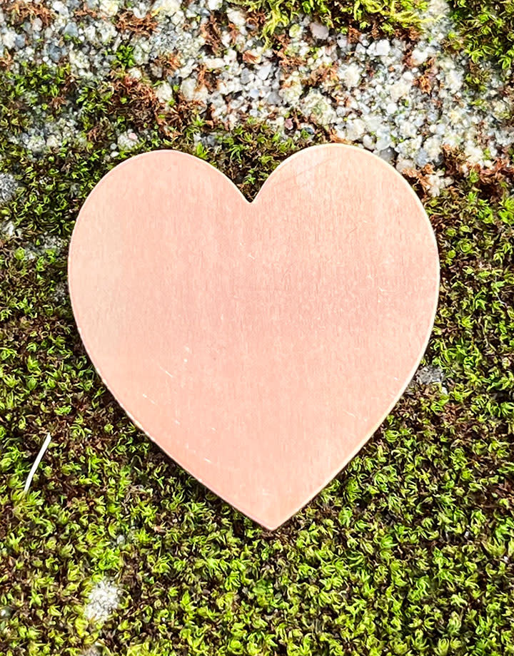 MSC43124 = COPPER SHAPE - HEART 1-3/8'' x 1-1/2''   24ga (Pkg of 6)