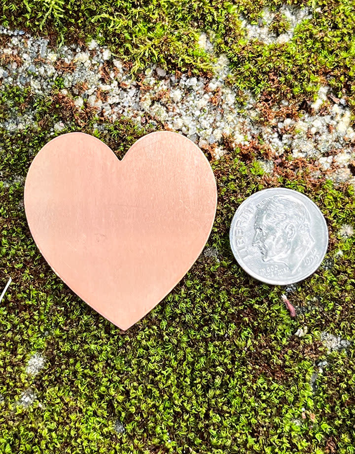 MSC43124 = COPPER SHAPE - HEART 1-3/8'' x 1-1/2''   24ga (Pkg of 6)