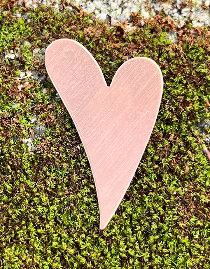 MSC42624 = COPPER SHAPE - HEART 24 ga 1-7/16'' x 1''   (Pkg of 6)