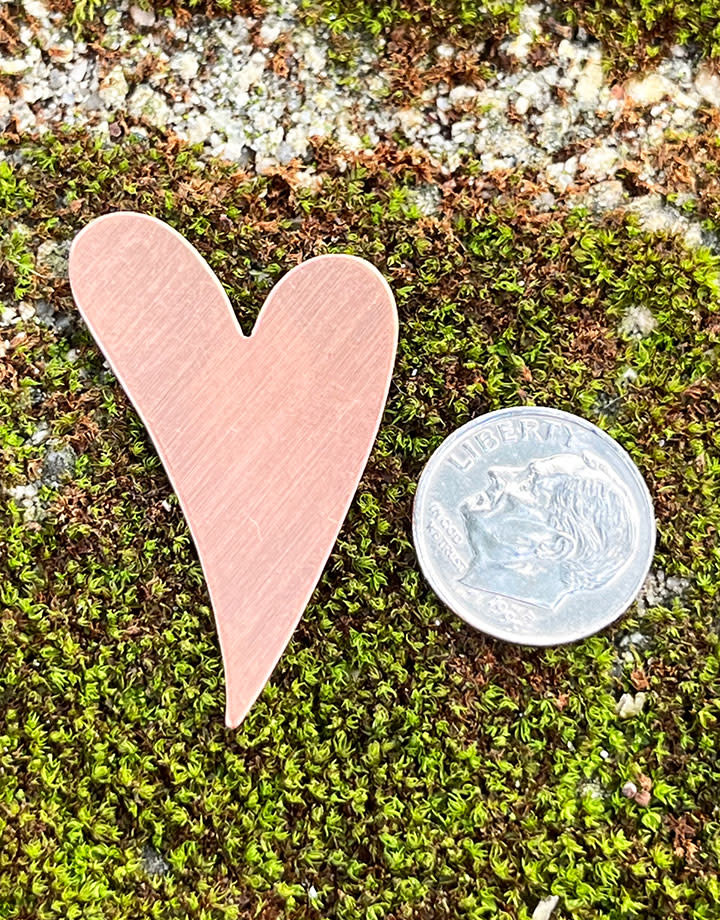 MSC42624 = COPPER SHAPE - HEART 24 ga 1-7/16'' x 1''   (Pkg of 6)