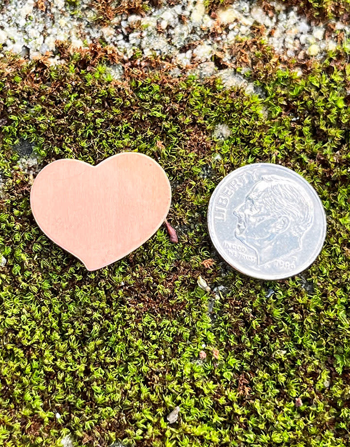 MSC42824 = COPPER SHAPE - HEART 24ga 11/16'' x 13/16'' (Pkg of 6)
