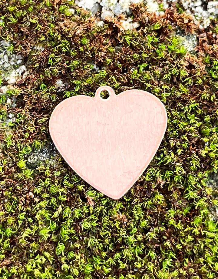 MSC42924 = COPPER SHAPE - HEART with LOOP 24ga 5/8'' x 5/8'' (Pkg of 6)