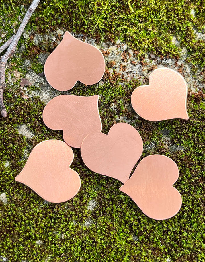 MSC43024 = COPPER SHAPE - HEART 24ga 13/16'' x 7/8''  (Pkg of 6)