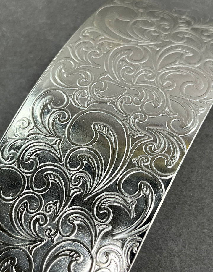 SSP34 = Patterned Sterling Silver Sheet ''Nouveau'' 2'' x 6'' (Choose Gauge)