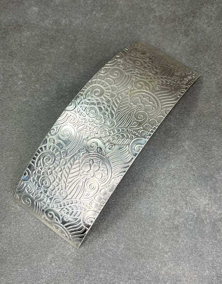 SSP43 = Patterned Sterling Silver Sheet ''Paisley Garden'' 2'' x 6'' (Choose Gauge)
