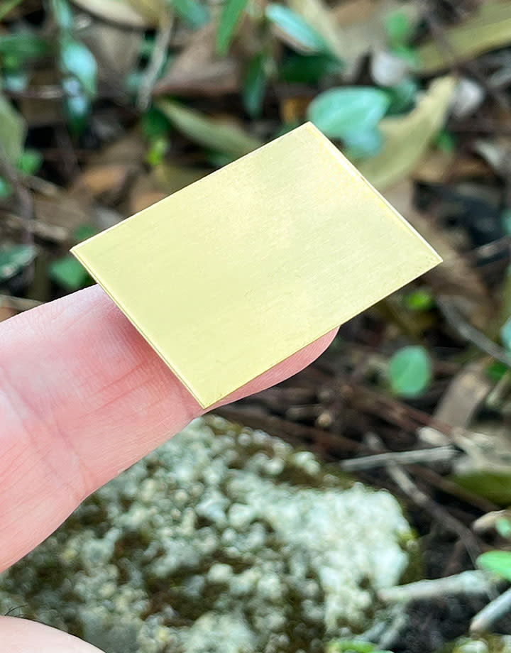 MSBR36324 = BRASS SHAPE - RECTANGLE 1 x 1-1/2"  (24ga) (Pkg of 8)