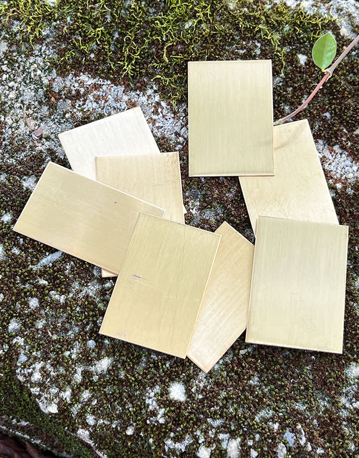 MSBR36324 = BRASS SHAPE - RECTANGLE 1 x 1-1/2"  (24ga) (Pkg of 8)
