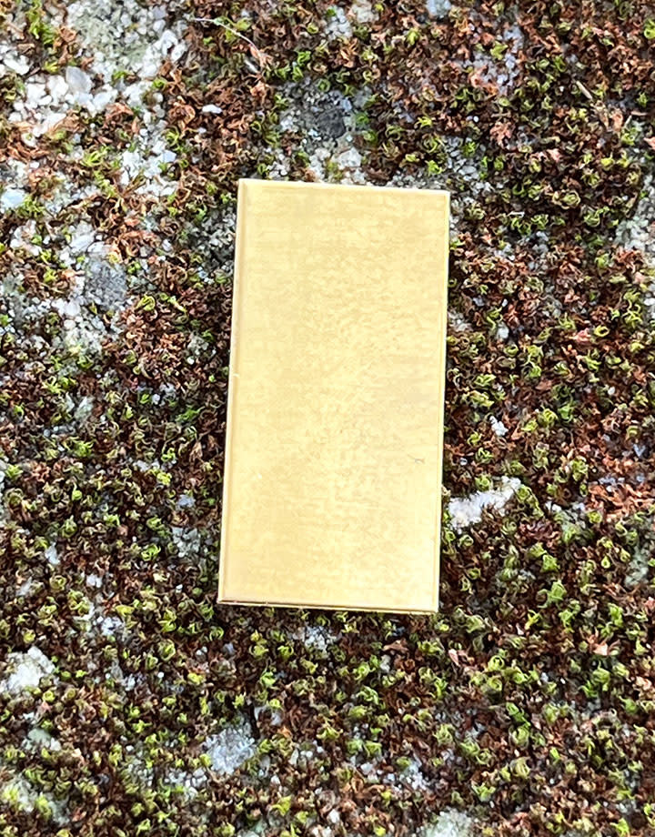 MSBR36024 = BRASS SHAPE - RECTANGLE 1/2" x  1"  (24ga) (Pkg of 6)