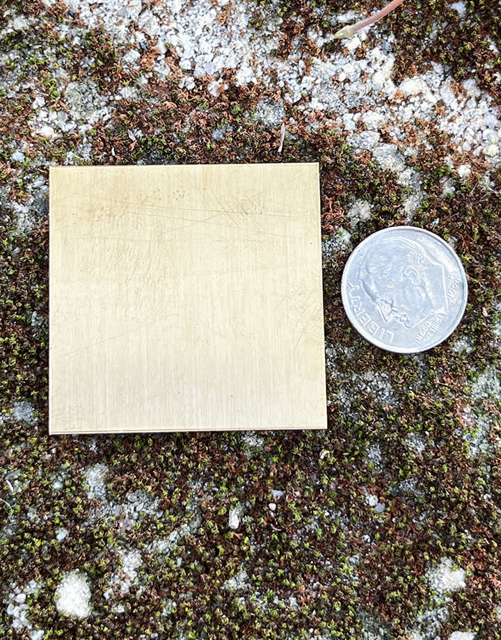 MSBR30424 = Brass Shape - Square 1.5"  (24ga) (Pkg of 6)