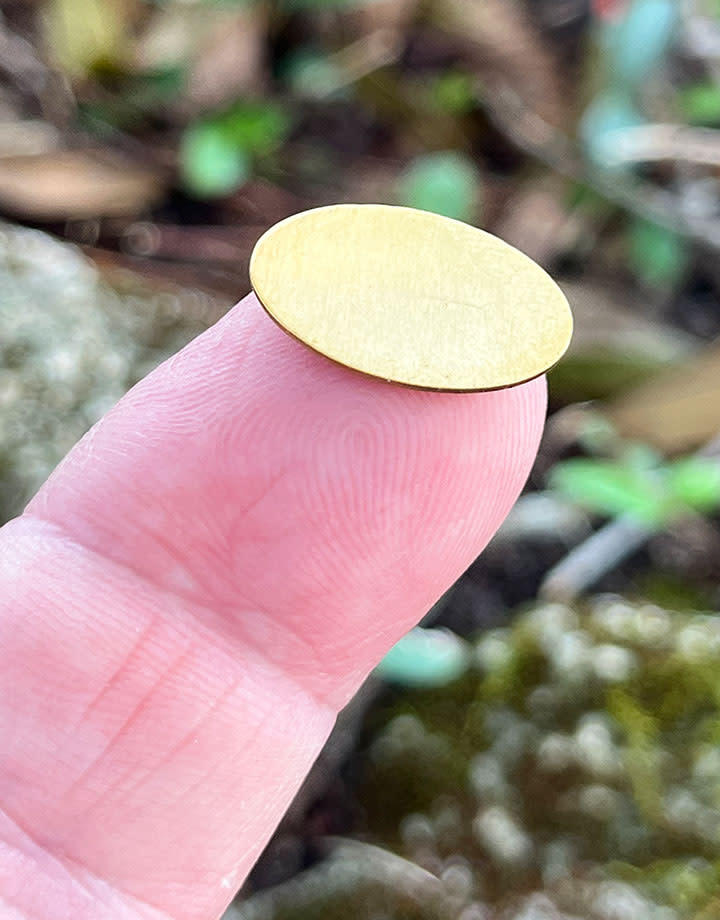 MSBR20824 = BRASS SHAPE - OVAL 18mm x 13mm  24ga (Pkg of 6)