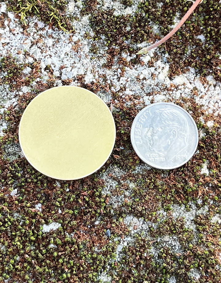 MSBR10624 = BRASS SHAPE - ROUND 1'' dia (24ga) (Pkg of 6)