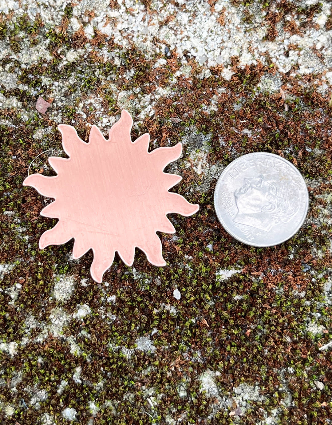 MSC58024 = COPPER SHAPE - SUNBURST 24ga 1-1/4''  (Pkg of 6)