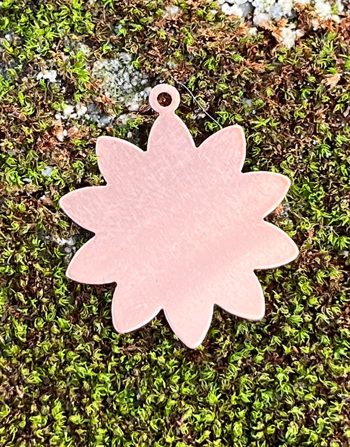 MSC40924 = COPPER SHAPE - FLOWER with RING 24ga 1''  (Pkg of 6)