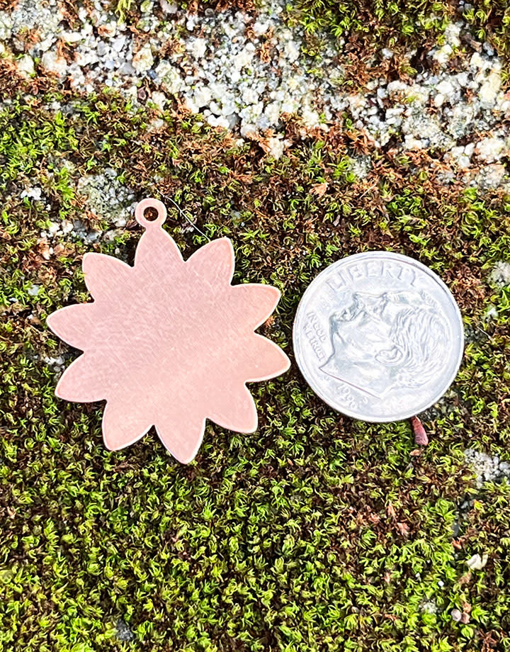 MSC40924 = COPPER SHAPE - FLOWER with RING 24ga 1''  (Pkg of 6)