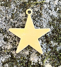 MSBR53024 = BRASS SHAPE - STAR with RING  7/8'' 24ga (Pkg of 6)