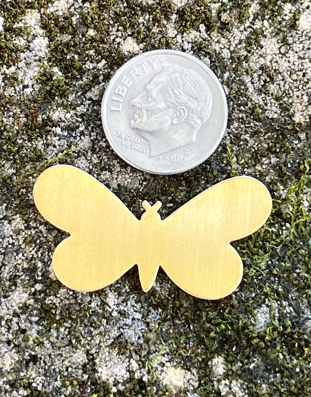 MSBR54424 = BRASS SHAPE - BUTTERFLY 1-5/16 x 11/16''  24ga (Pkg of 6)
