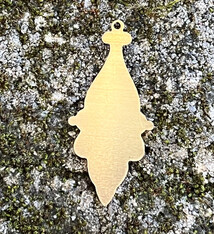 MSBR59124 = BRASS SHAPE - DROP with RING 1-1/4 x 5/8''  24ga (Pkg of 6)