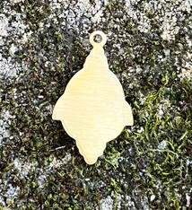 MSBR59224 = BRASS SHAPE - DROP with RING 3/4 x 1/2''  24ga (Pkg of 6)