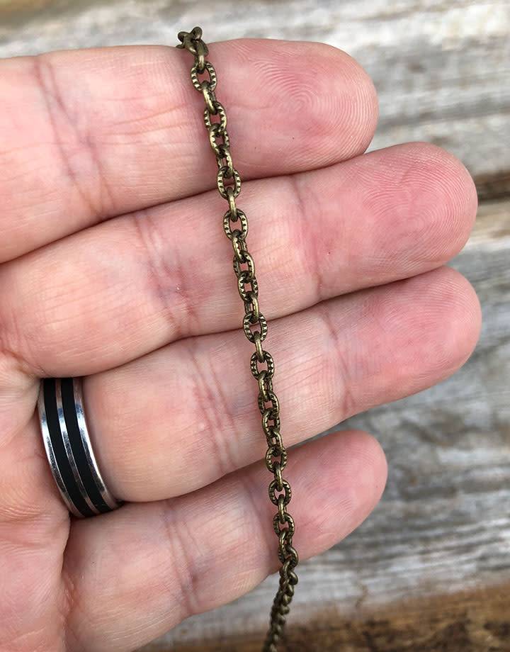 800AB-08 = Antique Brass Fancy Cable Chain 3.0mm Wide (per foot)