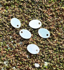 MSS2451 = Sterling Stamping Oval 5.2 x 7.4mm with Top Hole (24ga) (Pkg of 5)