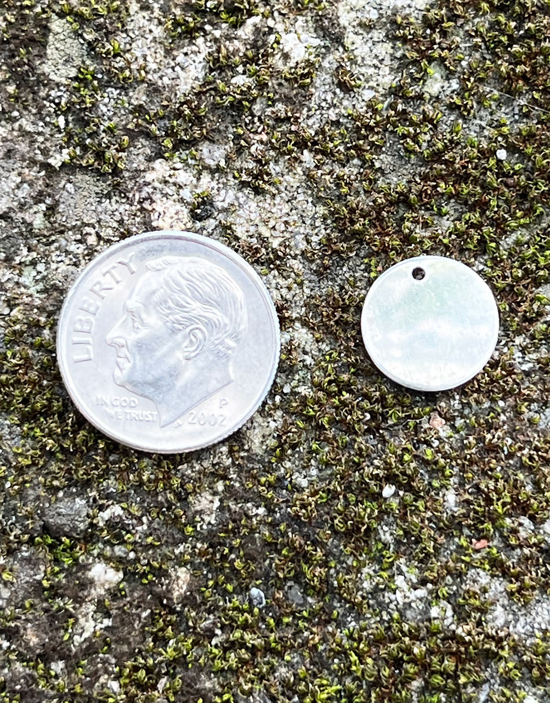 MSS2452 = Sterling Stamping ROUND 11mm with TOP HOLE (24ga)