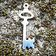 MSS2463 = Sterling Stamping KEY 28.9 x 8mm with TOP LOOP (24ga)