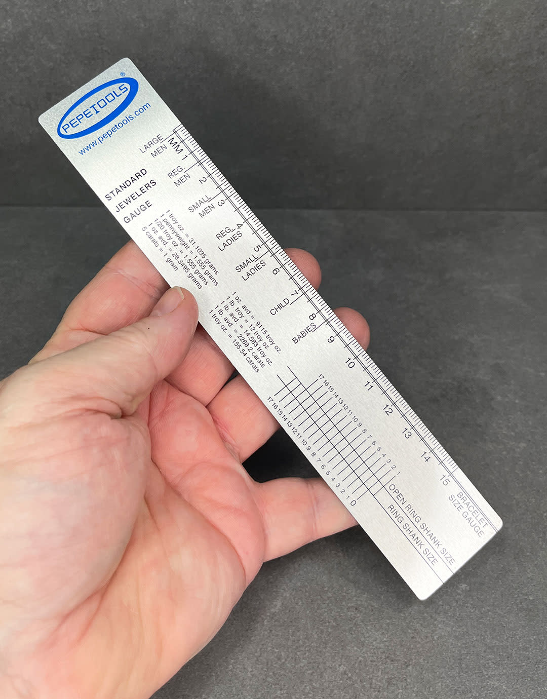 PEPE Tools GA819 = Standard Jeweler's Gauge Ruler – Ring & Bracelet Sizing Tool