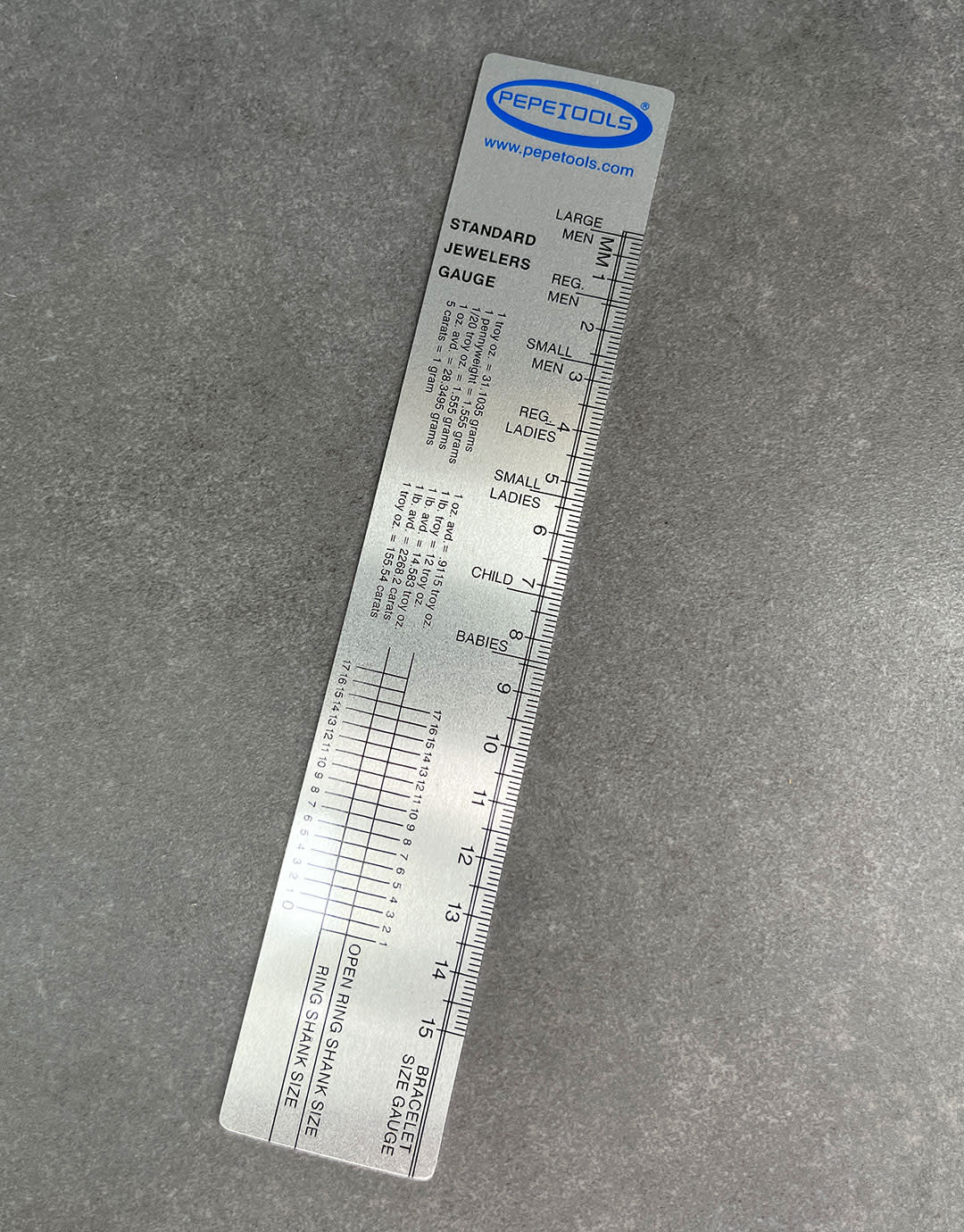 PEPE Tools GA819 = Standard Jeweler's Gauge Ruler – Ring & Bracelet Sizing Tool