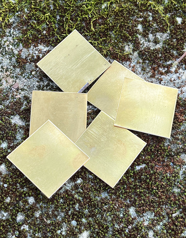 MSBR30324 = Brass Shape - Square 1"   (24ga) (Pkg of 6)