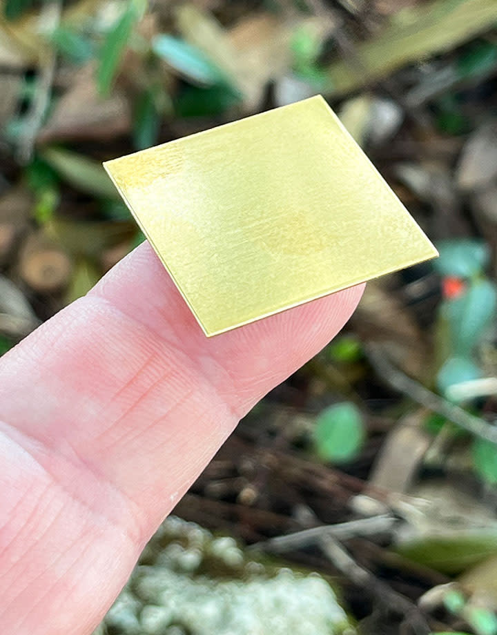 MSBR30324 = Brass Shape - Square 1"   (24ga) (Pkg of 6)