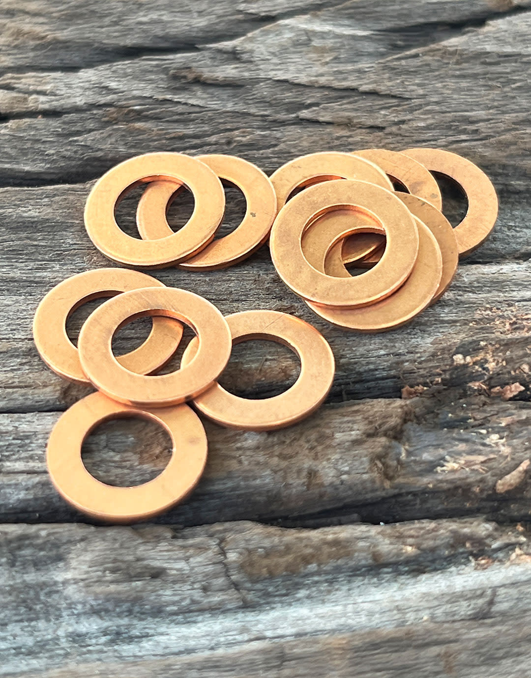 MSC15020 = Copper Washer 7/16" Dia with 3/16" Hole (20ga) (Pkg of 12)