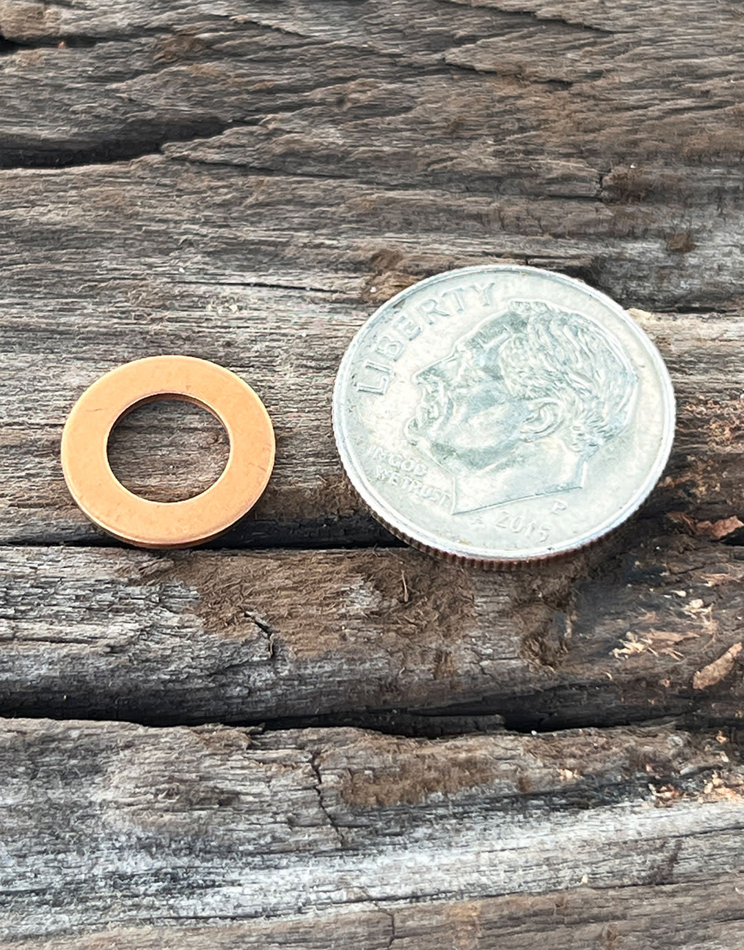 MSC15020 = Copper Washer 7/16" Dia with 3/16" Hole (20ga) (Pkg of 12)