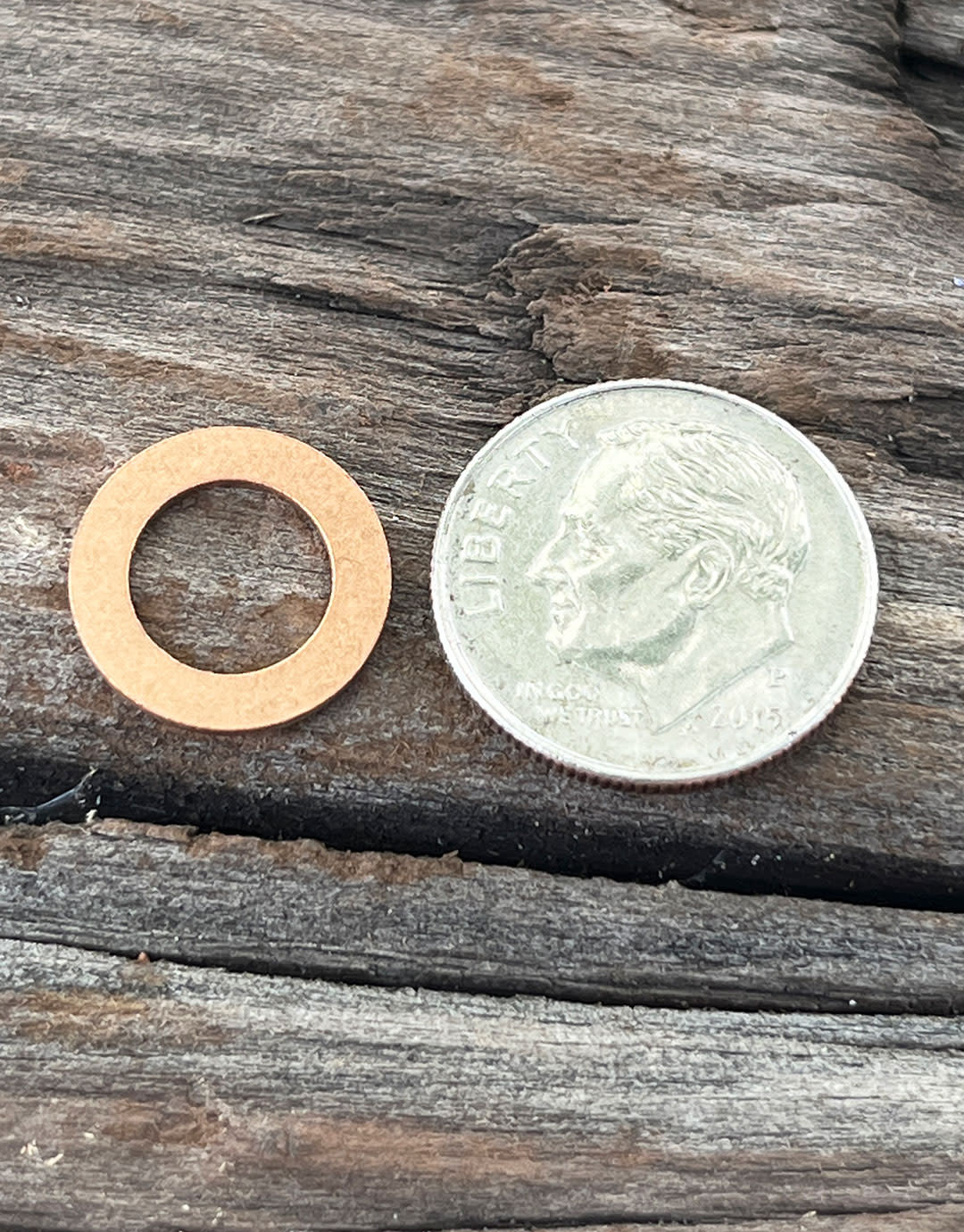 MSC15120 = Copper Washer 1/2" Dia with 1/4" Hole (20ga) (Pkg of 12)