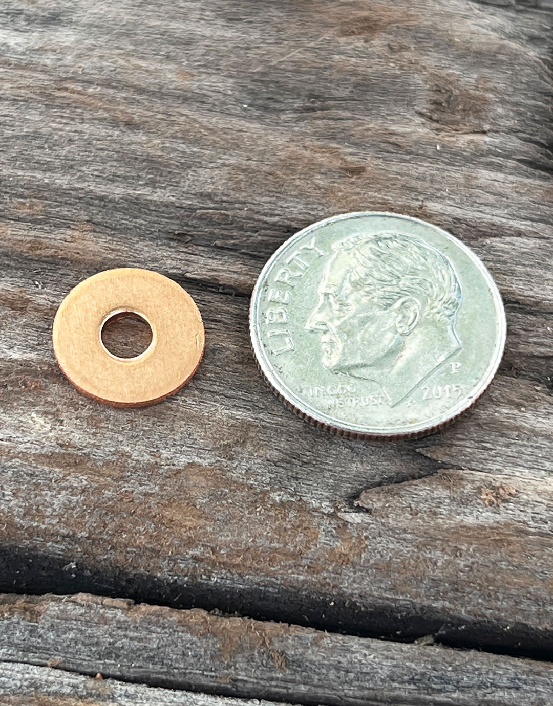 MSC16219 = Copper Washer 10.3mm Dia with 3.5mm Hole (19ga) (Pkg of 24)