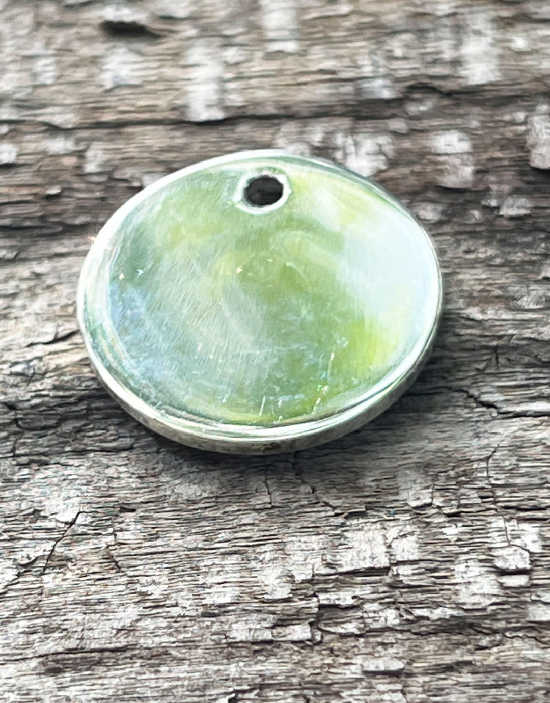 208S-50 = Sterling Round Tag 17mm with Hole - High Polish