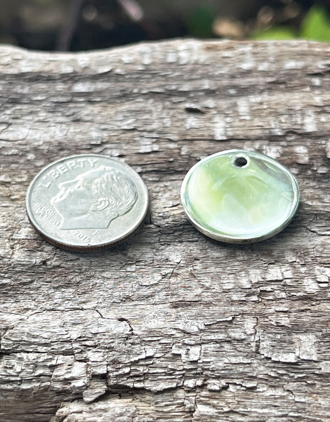 208S-50 = Sterling Round Tag 17mm with Hole - High Polish