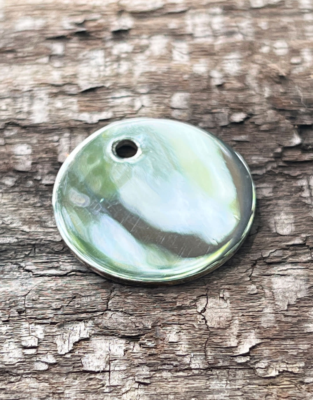 208S-51 = Sterling Round Tag 20mm with Hole - High Polish