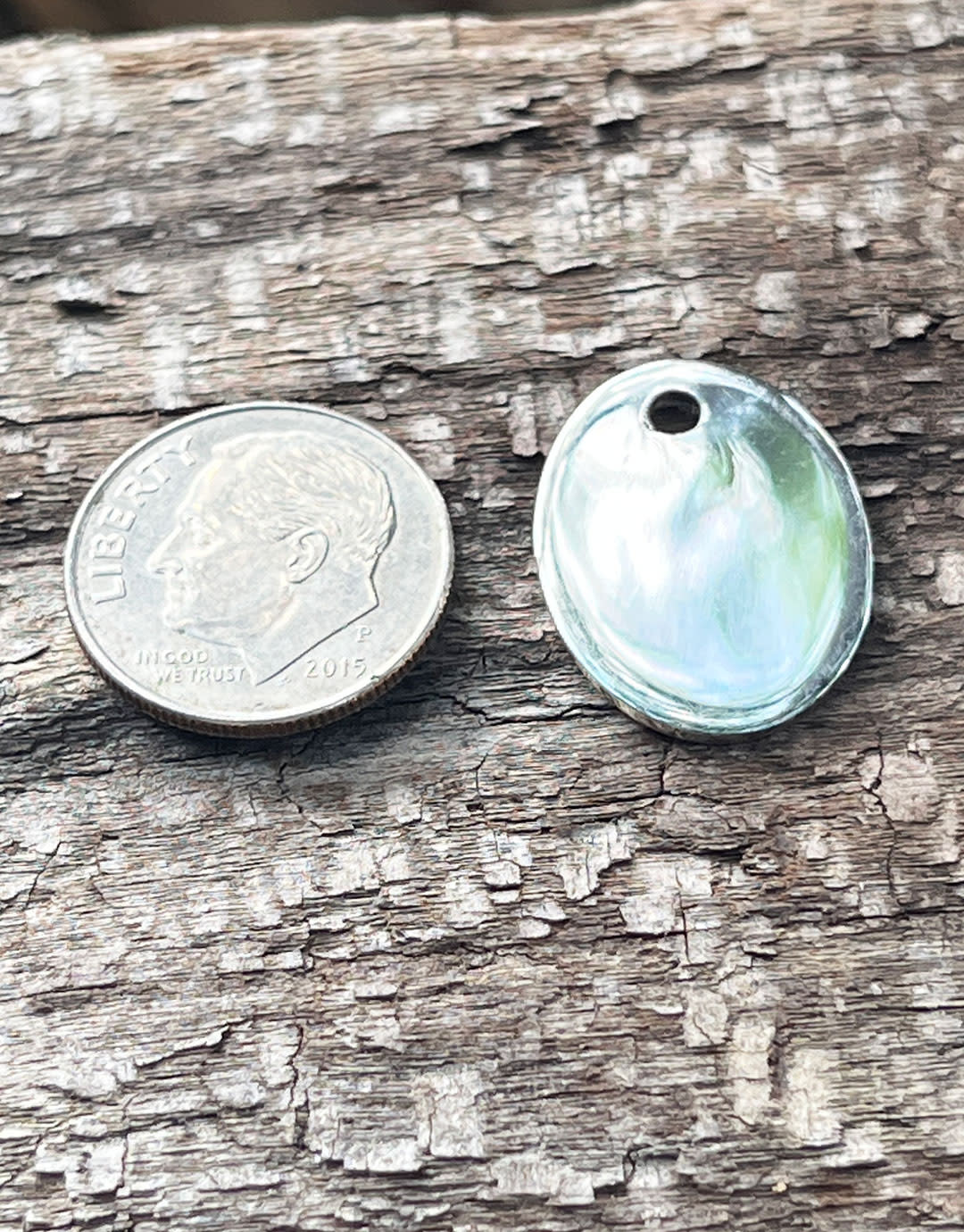 208S-52 = Sterling Oval Tag 15x20mm with Hole - High Polish